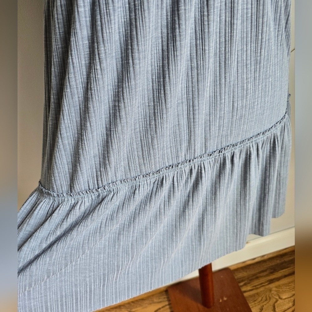 NATURAL LIFE Tiered Knit Square Neck Babydoll Dress SZ Large Coastal Cowgirl - Picture 6 of 11